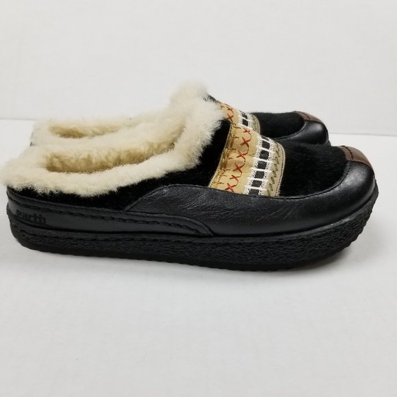Earth Shoes - Earth Alpine Fur Lined Slip On Mule Sz 6 EUC